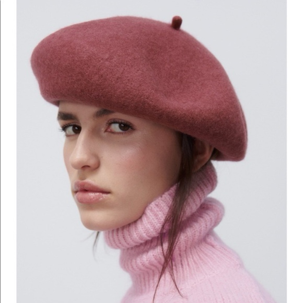 Zara Red Wool Beret